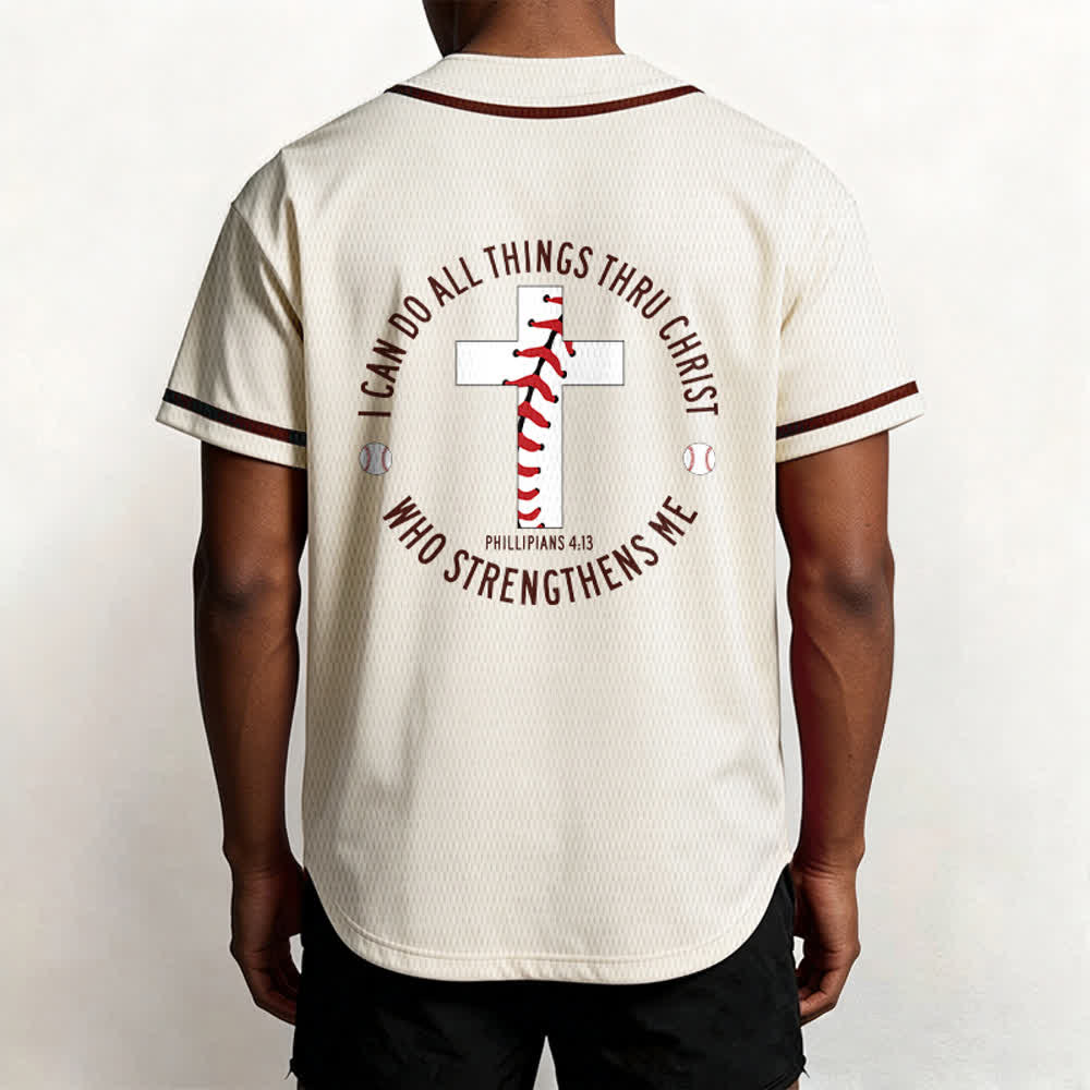 Christianartworkshop Philippiens 4:13 Maillot de baseball unisexe Je peux tout faire - image 5
