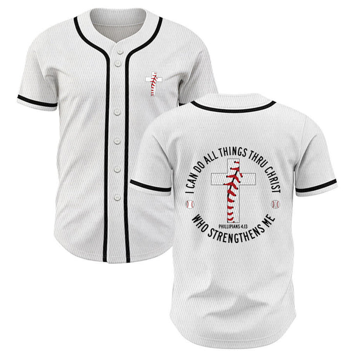 Christianartworkshop Philippiens 4:13 Maillot de baseball unisexe Je peux tout faire - Blanc - 5XL - image 7