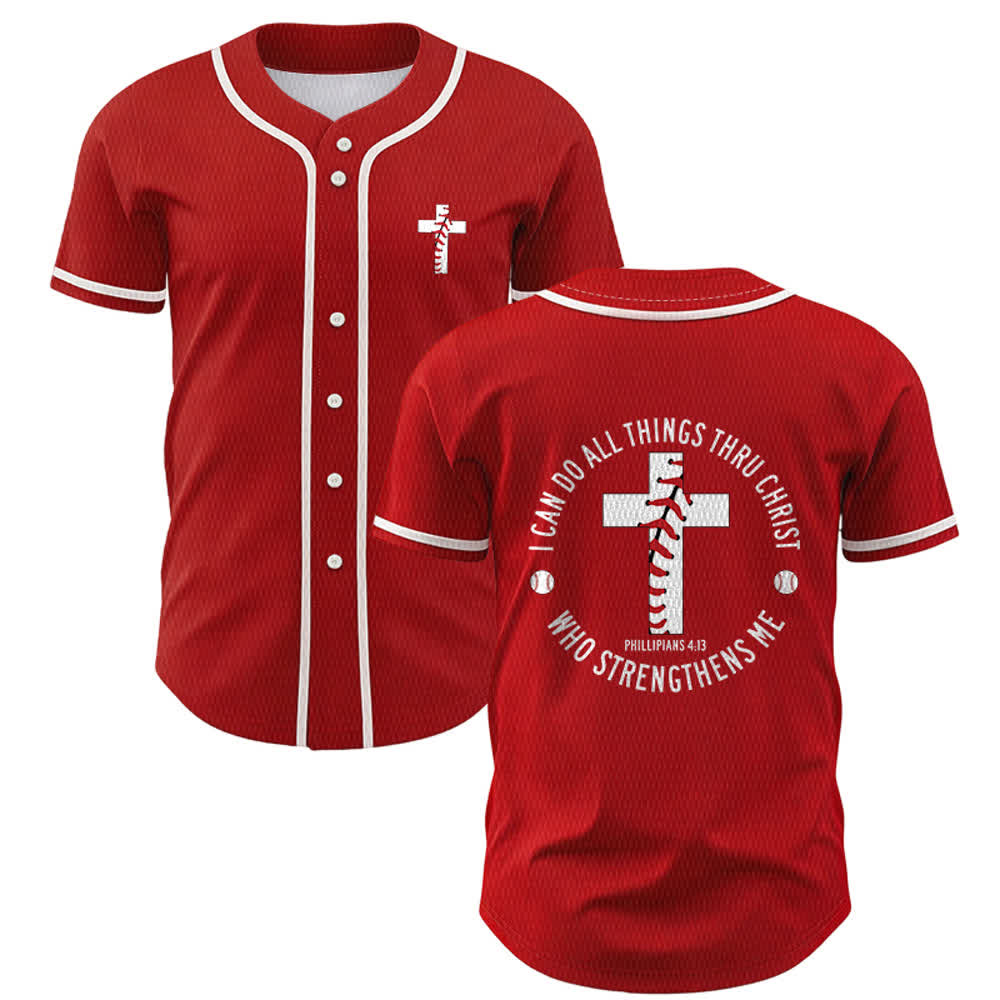 Christianartworkshop Philippiens 4:13 Maillot de baseball unisexe Je peux tout faire - Rouge - 5XL - image 21