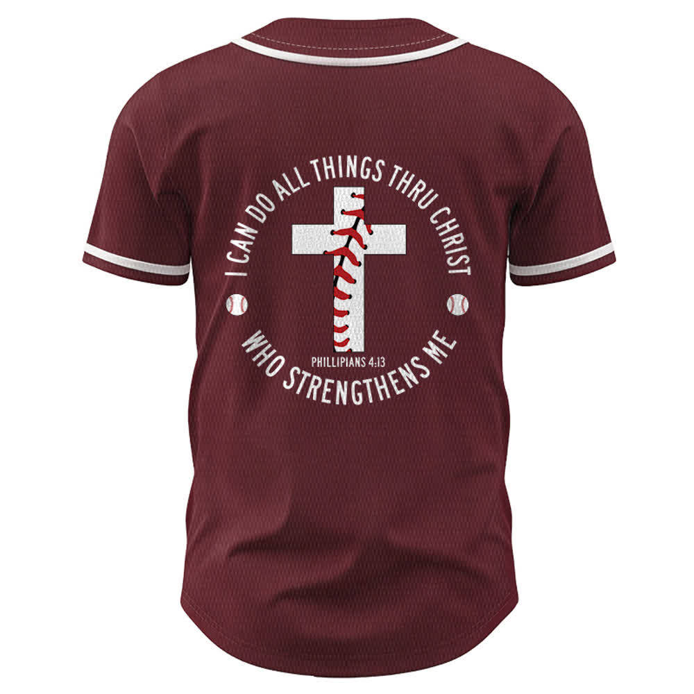 Christianartworkshop Philippiens 4:13 Maillot de baseball unisexe Je peux tout faire - image 29