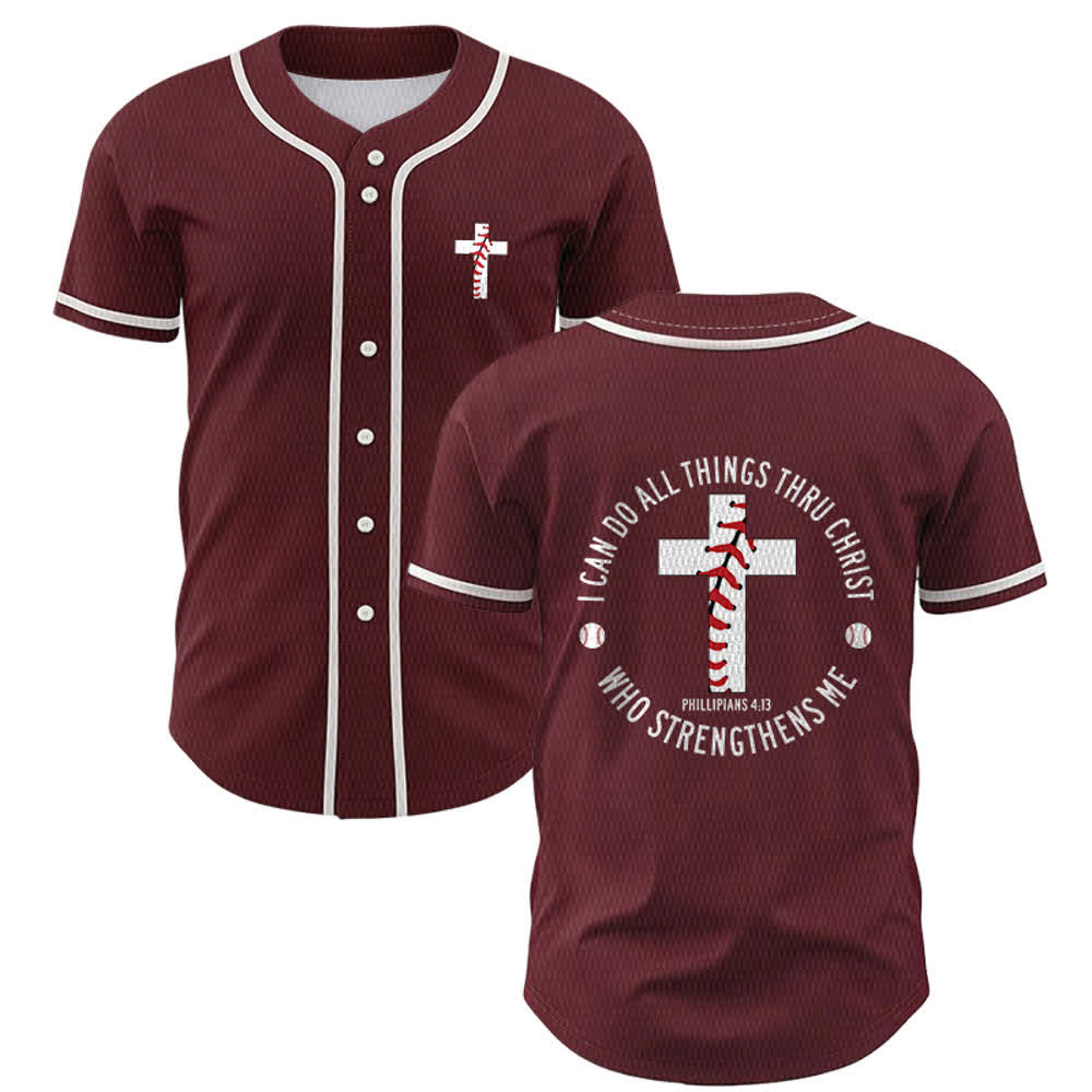 Christianartworkshop Philippiens 4:13 Maillot de baseball unisexe Je peux tout faire - Vin - 5XL - image 28