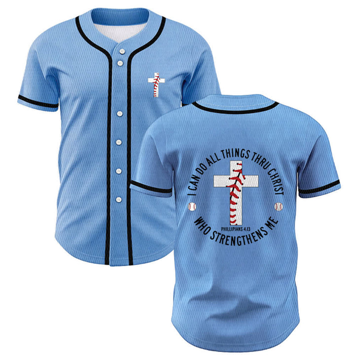 Christianartworkshop Philippiens 4:13 Maillot de baseball unisexe Je peux tout faire - Bleu - 5XL - image 35