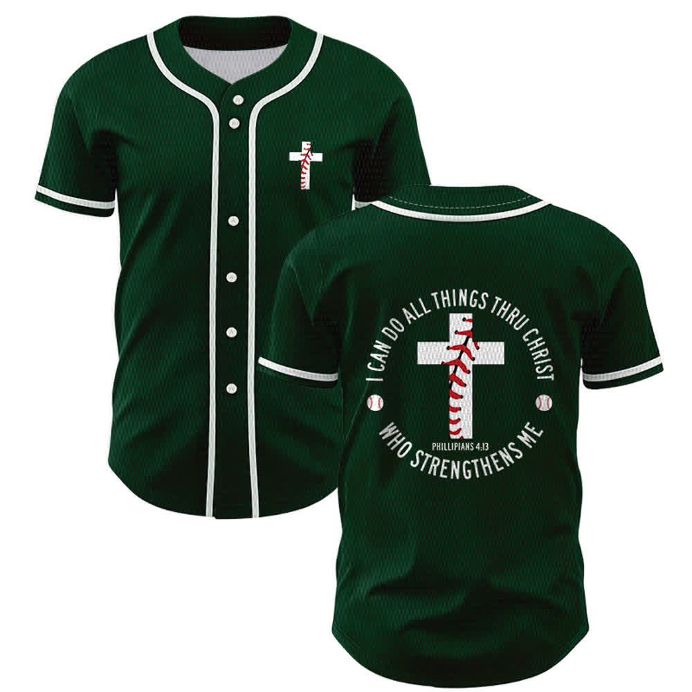 Christianartworkshop Philippiens 4:13 Maillot de baseball unisexe Je peux tout faire - Vert - 5XL - image 49