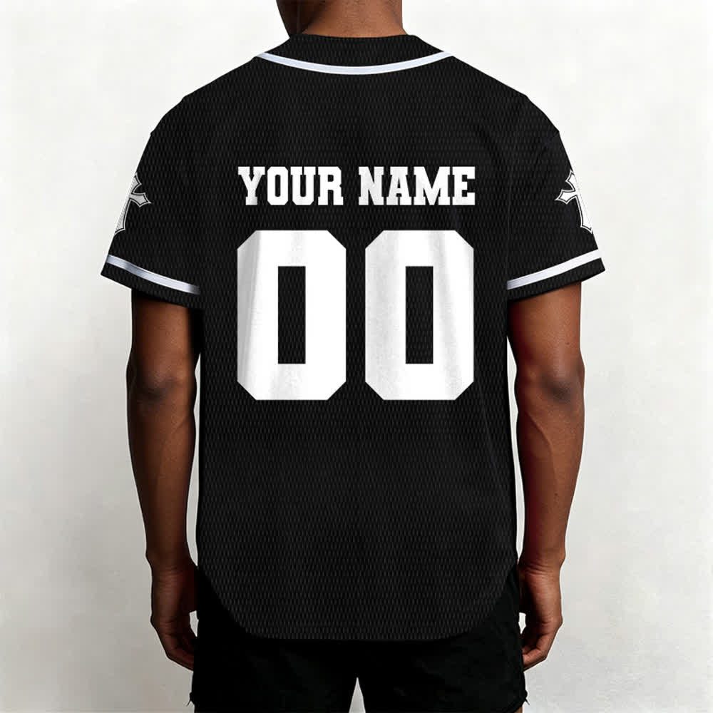 Christianartworkshop Lion Cross Jésus Foi Maillot de baseball unisexe personnalisé avec nom et numéro - image 7