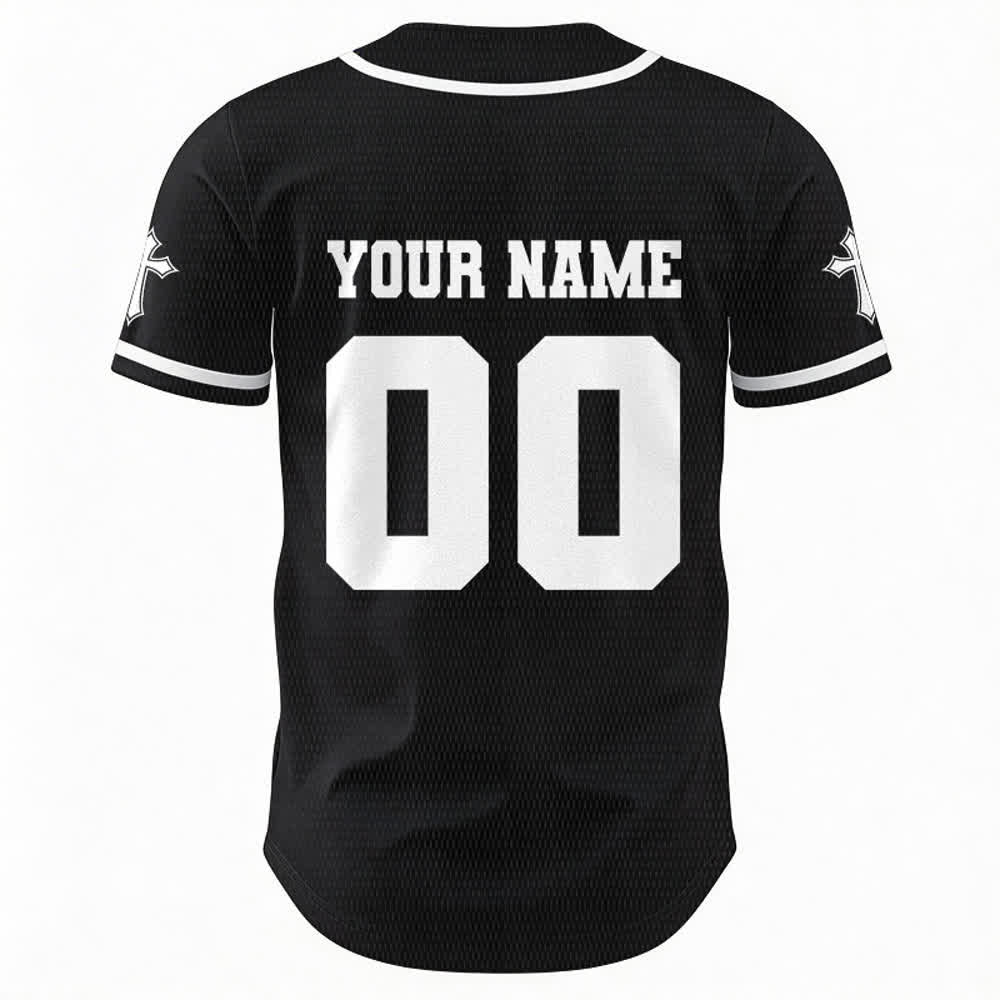 Christianartworkshop Lion Cross Jésus Foi Maillot de baseball unisexe personnalisé avec nom et numéro - image 3