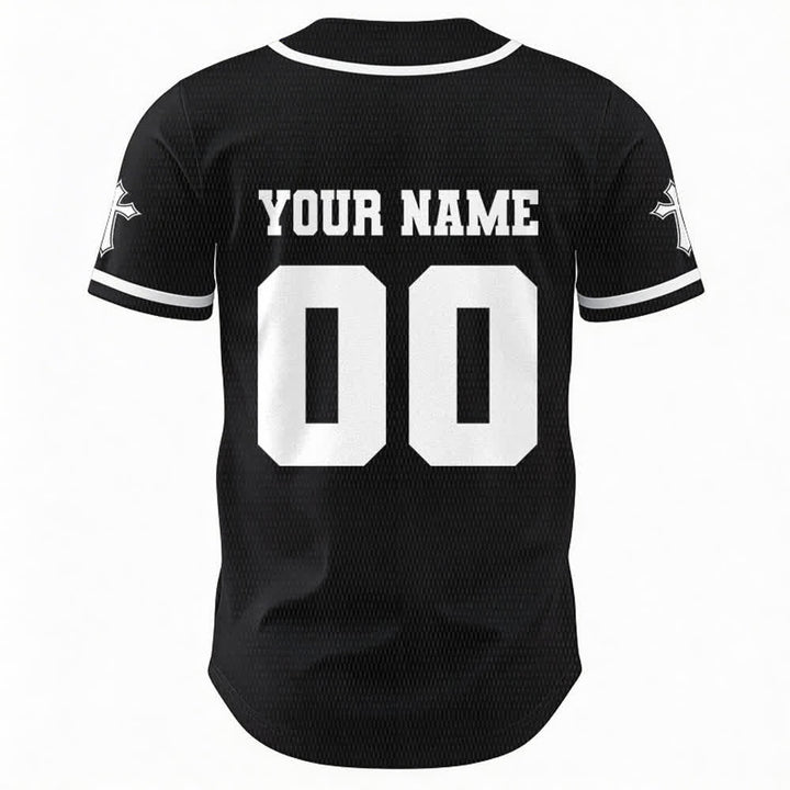 Christianartworkshop Lion Cross Jésus Foi Maillot de baseball unisexe personnalisé avec nom et numéro - image 3