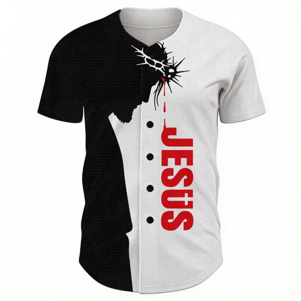 Christianartworkshop Jésus Mon Tout Split Faith Maillot de baseball unisexe - image 1
