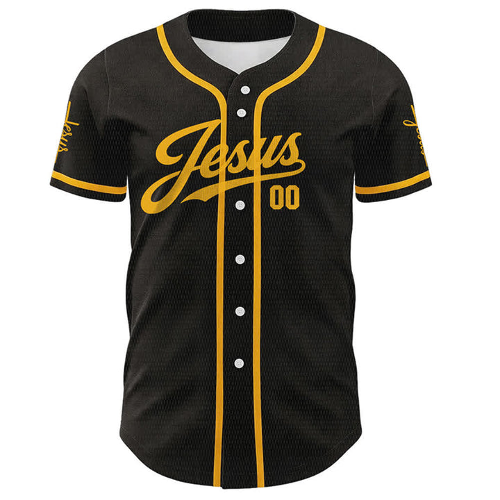 Christianartworkshop Jésus pardonne Croix dorée Rose rouge Maillot de baseball unisexe personnalisé - image 3