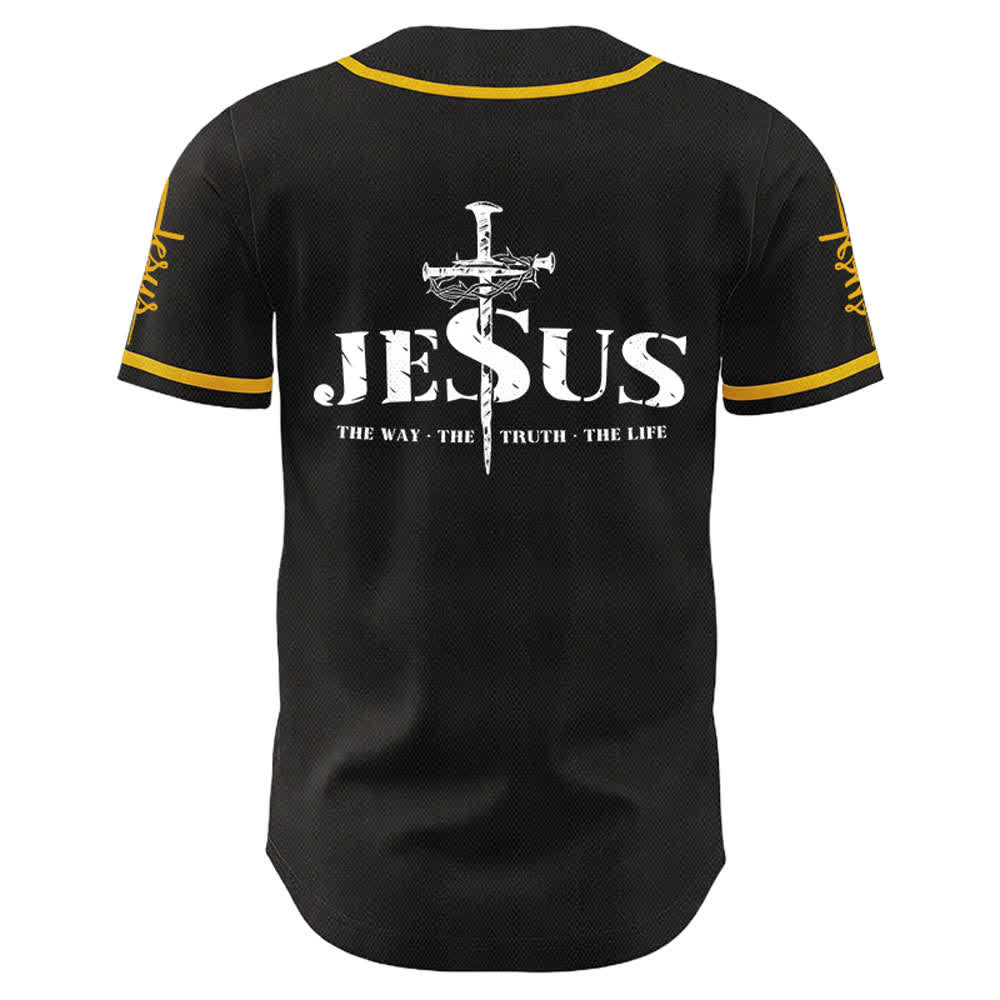 Maillot de baseball Christianartworkshop avec croix, clou et couronne d'épines de Jésus - image 3