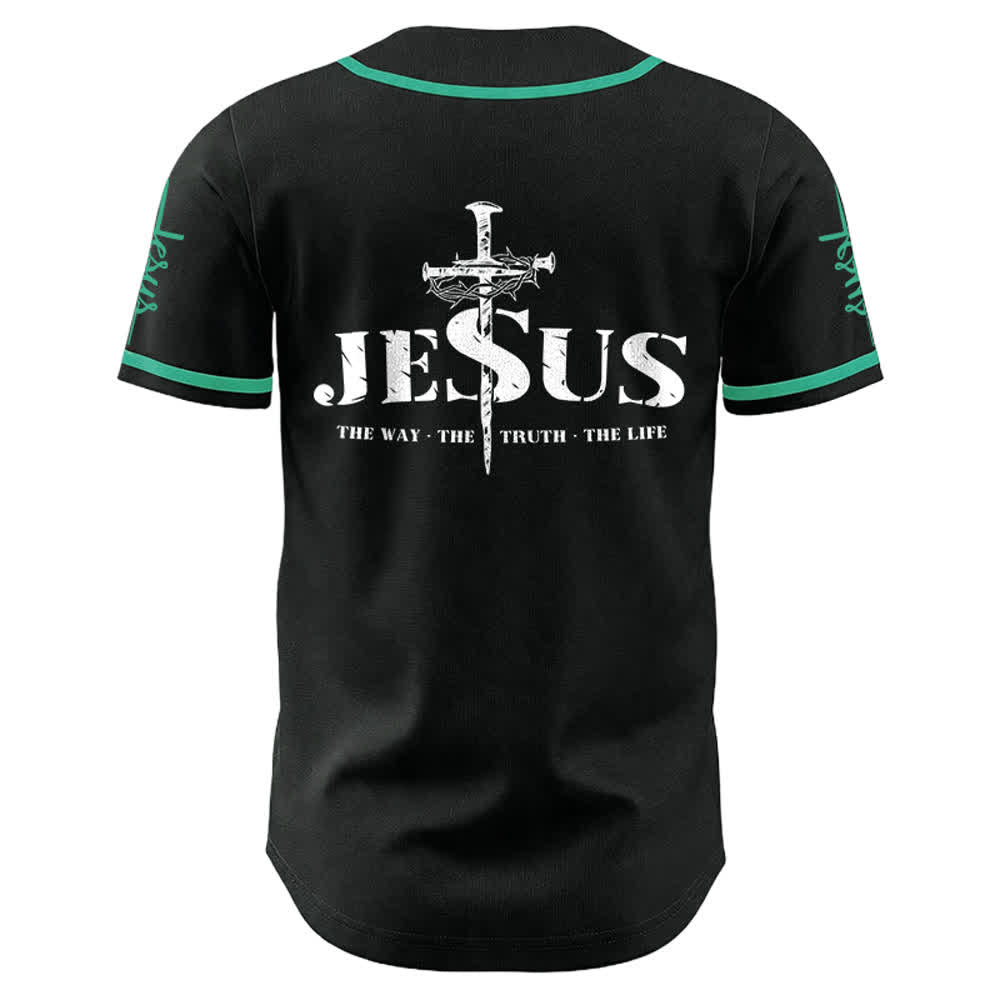 Maillot de baseball Christianartworkshop avec croix, clou et couronne d'épines de Jésus - image 15