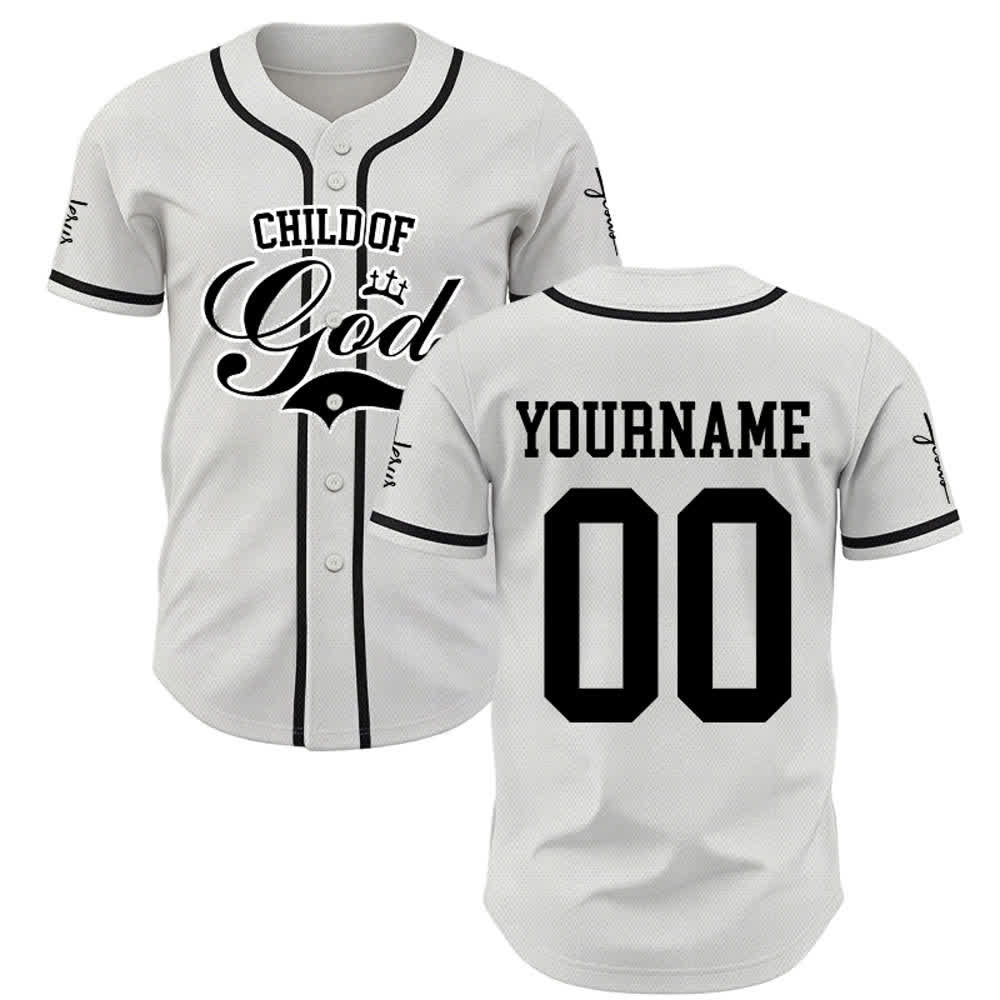 Christianartworkshop Enfant de Dieu Maillot de baseball unisexe personnalisé avec nom et numéro - image 1