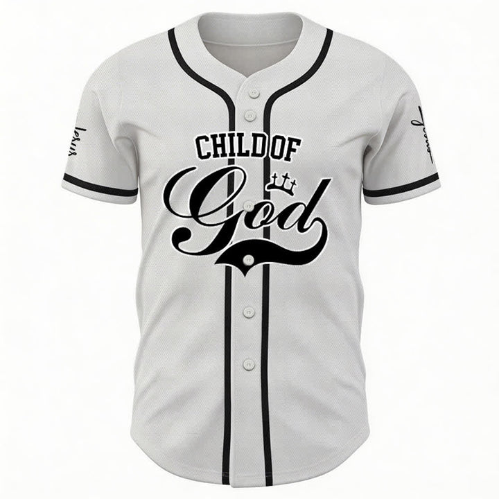 Christianartworkshop Enfant de Dieu Maillot de baseball unisexe personnalisé avec nom et numéro - image 2