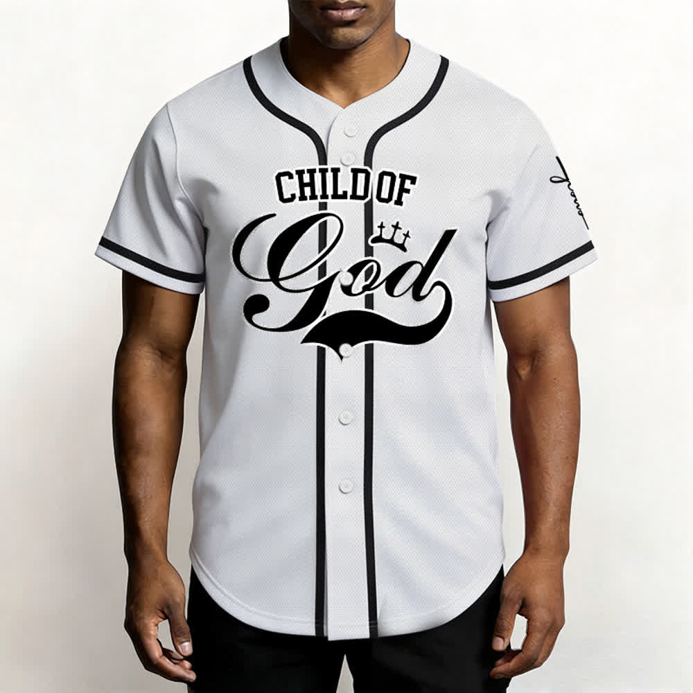 Christianartworkshop Enfant de Dieu Maillot de baseball unisexe personnalisé avec nom et numéro - image 6