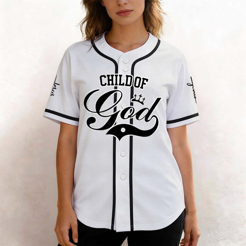 Christianartworkshop Enfant de Dieu Maillot de baseball unisexe personnalisé avec nom et numéro - image 4