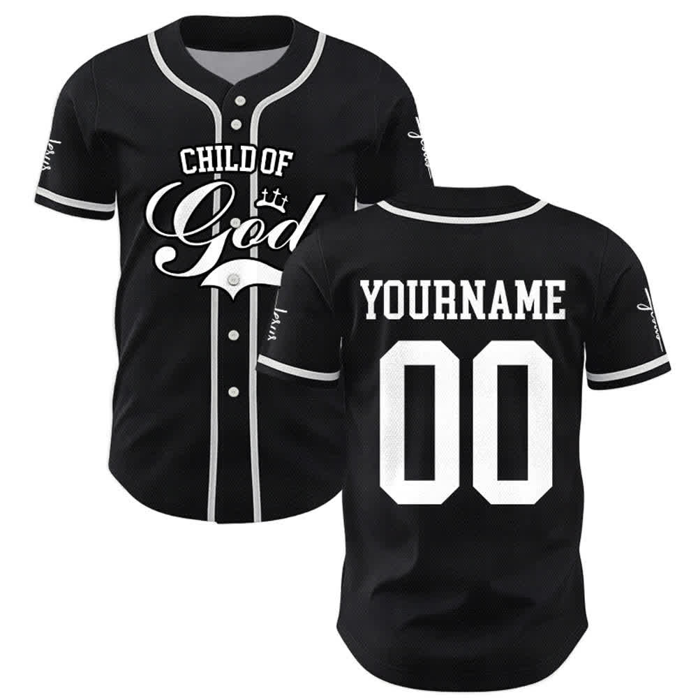 Christianartworkshop Enfant de Dieu Maillot de baseball unisexe personnalisé avec nom et numéro - image 9