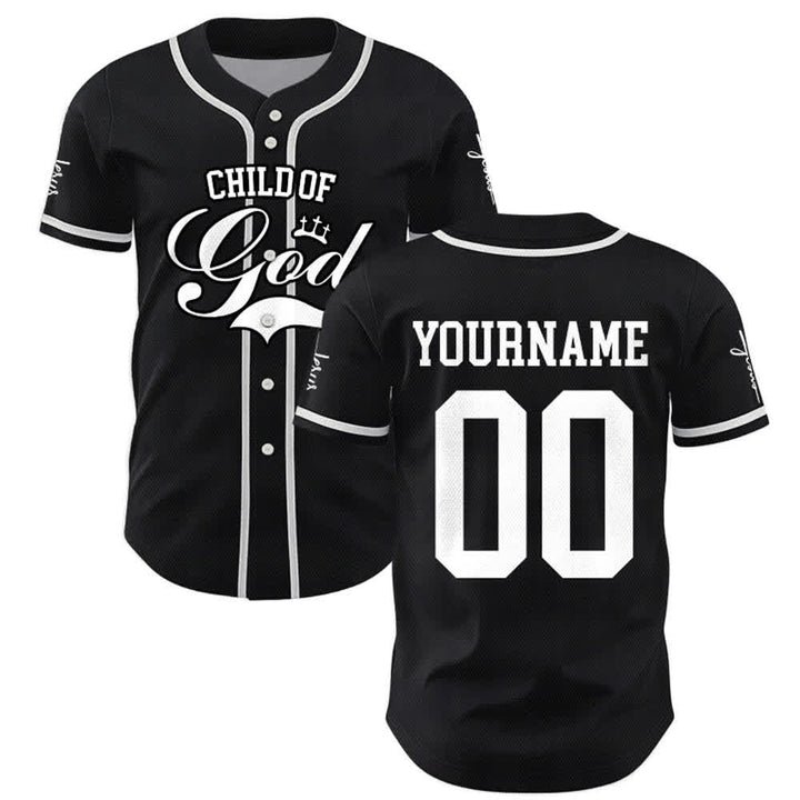 Christianartworkshop Enfant de Dieu Maillot de baseball unisexe personnalisé avec nom et numéro - image 9