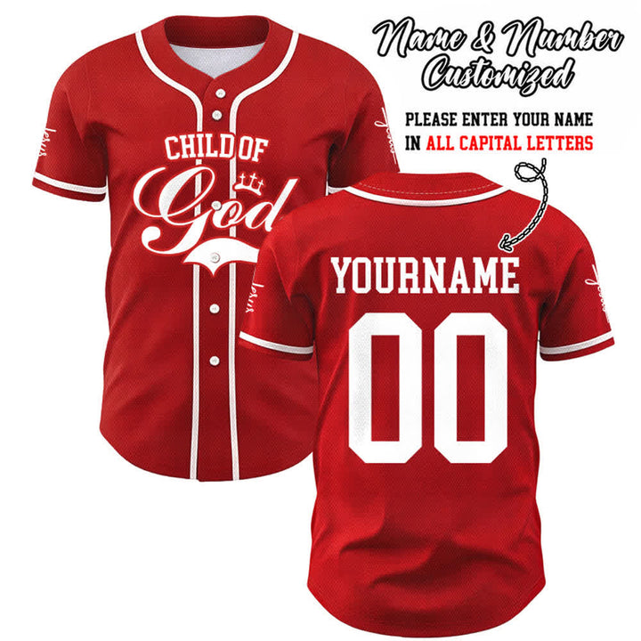 Christianartworkshop Enfant de Dieu Maillot de baseball unisexe personnalisé avec nom et numéro - Rouge - 5XL - Nom & Numéro personnalisé - image 16