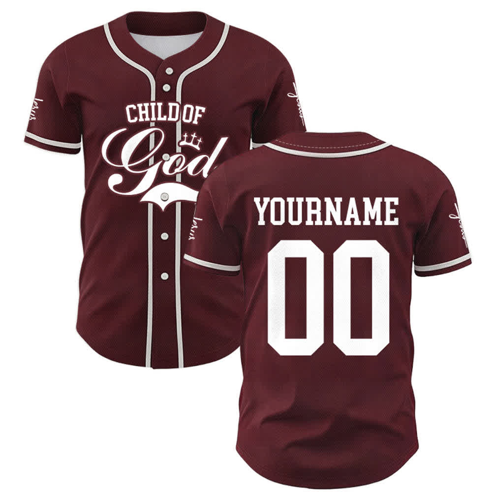 Christianartworkshop Enfant de Dieu Maillot de baseball unisexe personnalisé avec nom et numéro - image 25