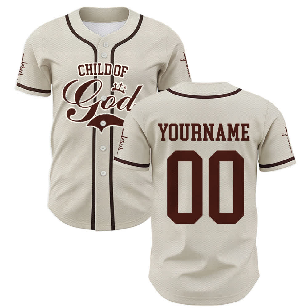 Christianartworkshop Enfant de Dieu Maillot de baseball unisexe personnalisé avec nom et numéro - image 57