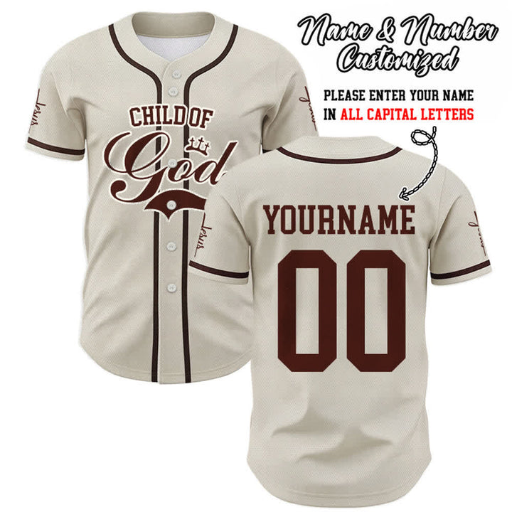 Christianartworkshop Enfant de Dieu Maillot de baseball unisexe personnalisé avec nom et numéro - Abricot - 5XL - Nom & Numéro personnalisé - image 56