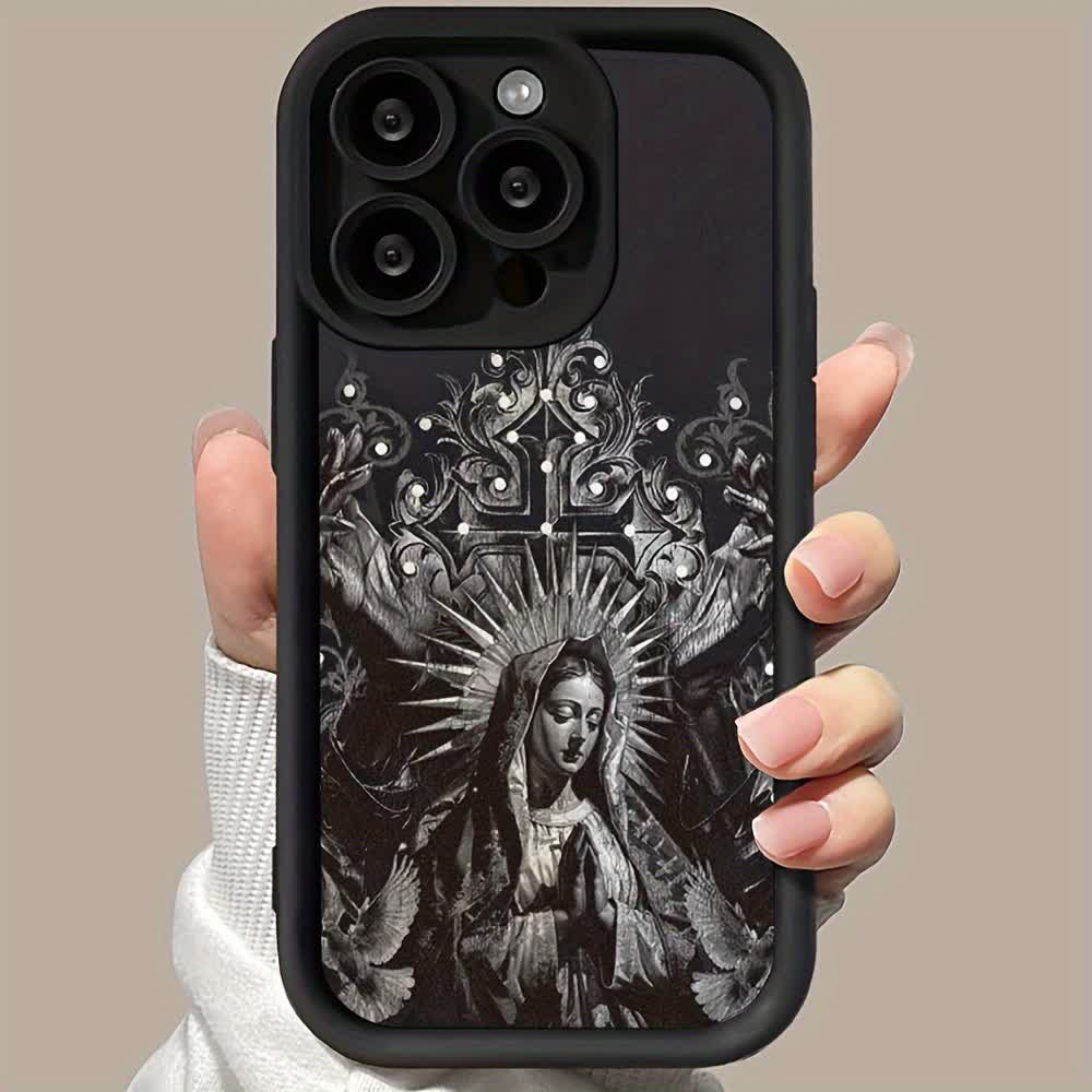 Christianartworkshop Étui de téléphone de protection style gothique avec croix de la Vierge Marie - iPhone 7 - image 0
