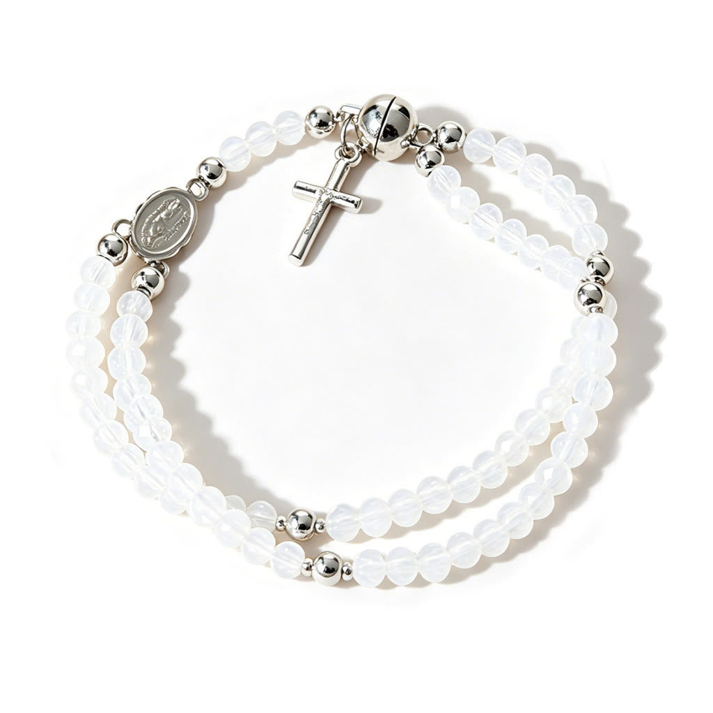 Christianartworkshop Bracelet chapelet à perles superposées et polyvalent : emblème de la douce bénédiction céleste - image 27