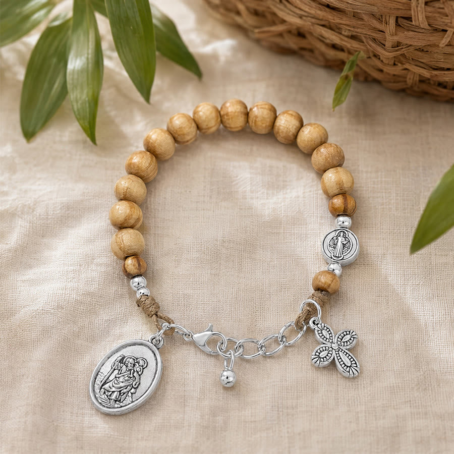 Christianartworkshop Chapelet intemporel de Saint Christophe en perles de bois : Phare de la fidélité et de la guidance spirituelle - image 20