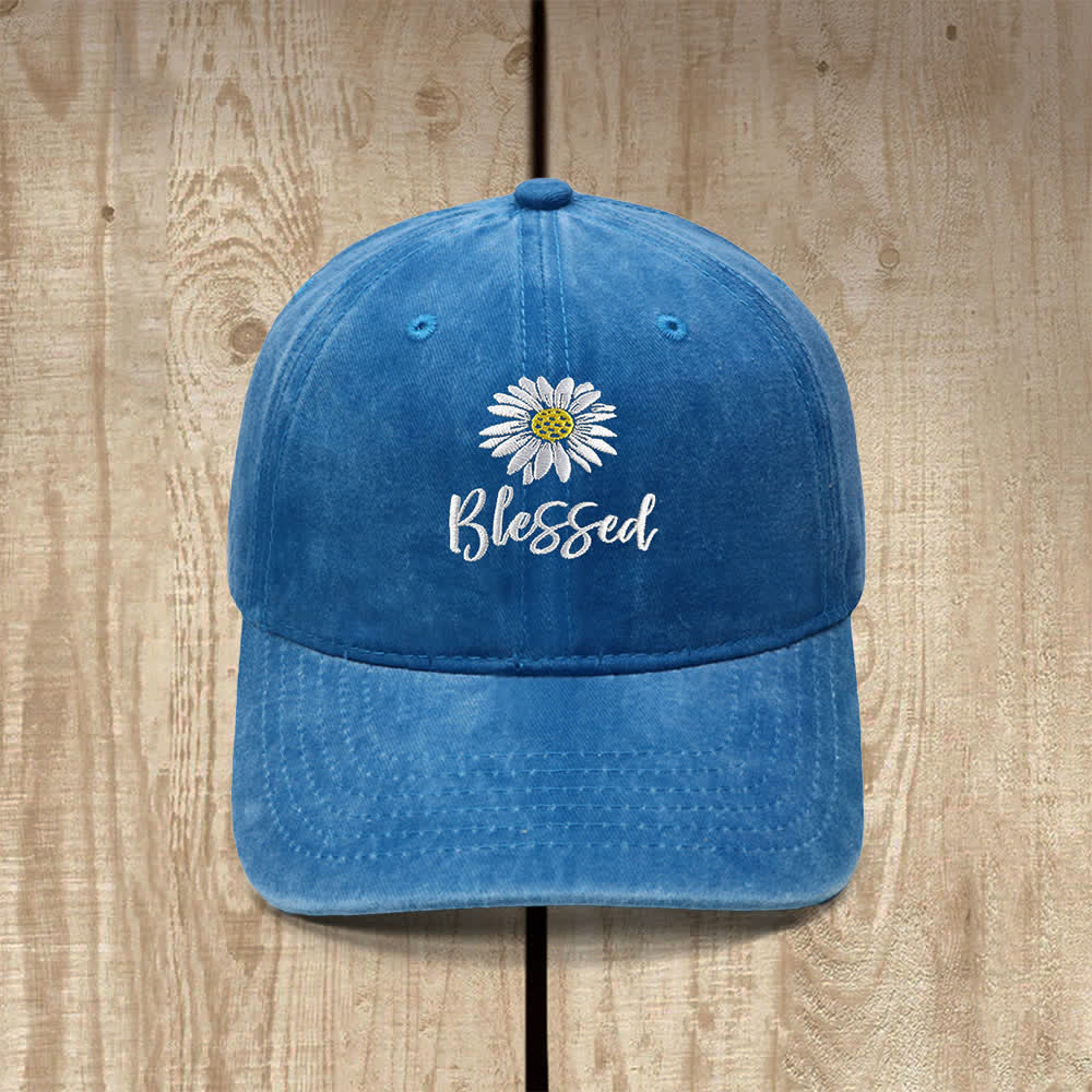 Christianartworkshop Chapeau classique décontracté brodé de fleurs de marguerite bénie - Lac Bleu - image 13