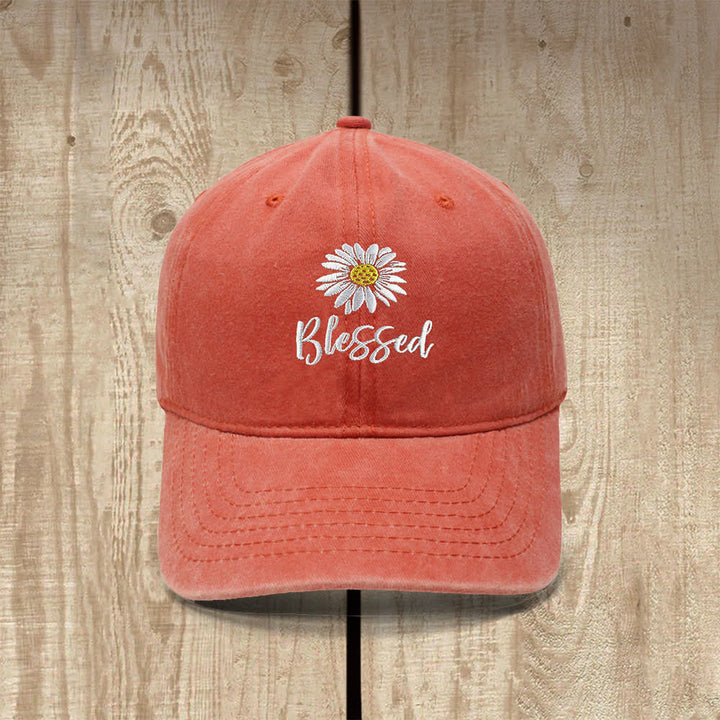 Christianartworkshop Chapeau classique décontracté brodé de fleurs de marguerite bénie - Orange - image 16