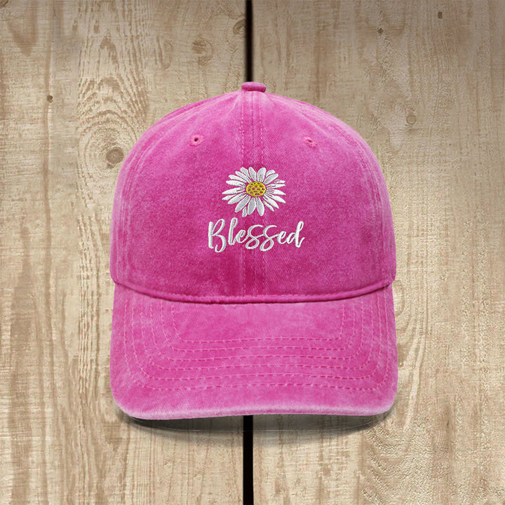 Christianartworkshop Chapeau classique décontracté brodé de fleurs de marguerite bénie - Fuchsia - image 7