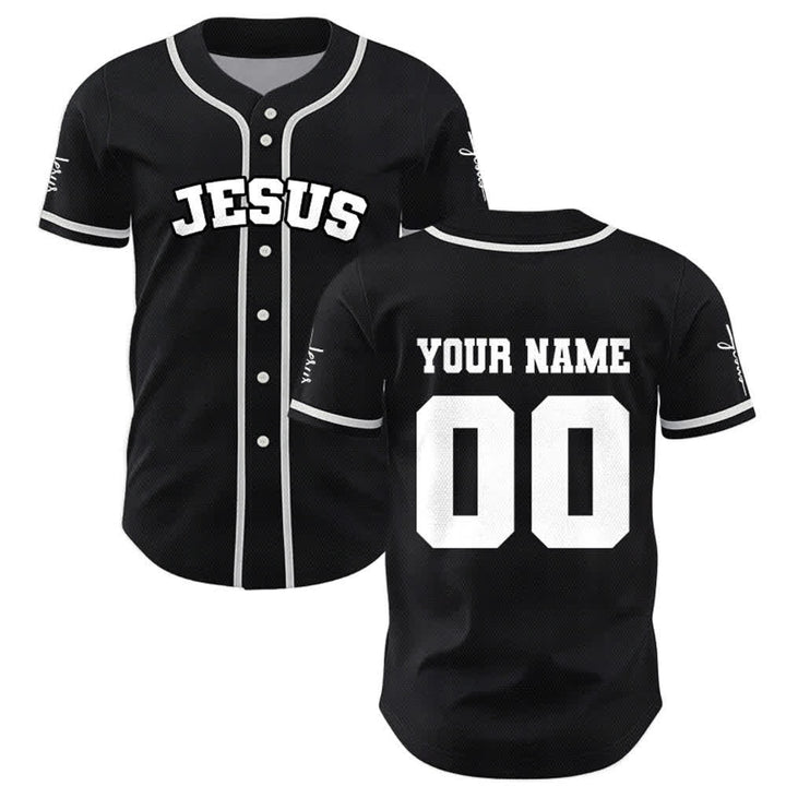 Christianartworkshop Maillot de baseball unisexe personnalisé classique Jésus - image 1