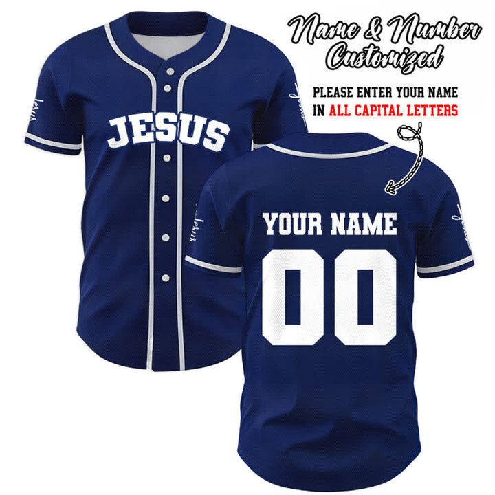Christianartworkshop Maillot de baseball unisexe personnalisé classique Jésus - Bleu marine - 5XL - Nom & Numéro personnalisé - image 40