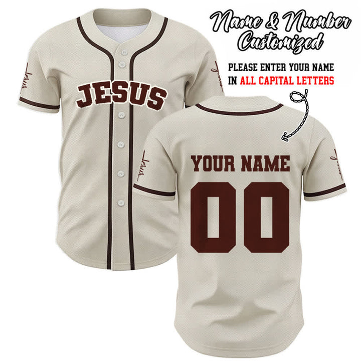 Christianartworkshop Maillot de baseball unisexe personnalisé classique Jésus - Abricot - 5XL - Nom & Numéro personnalisé - image 56