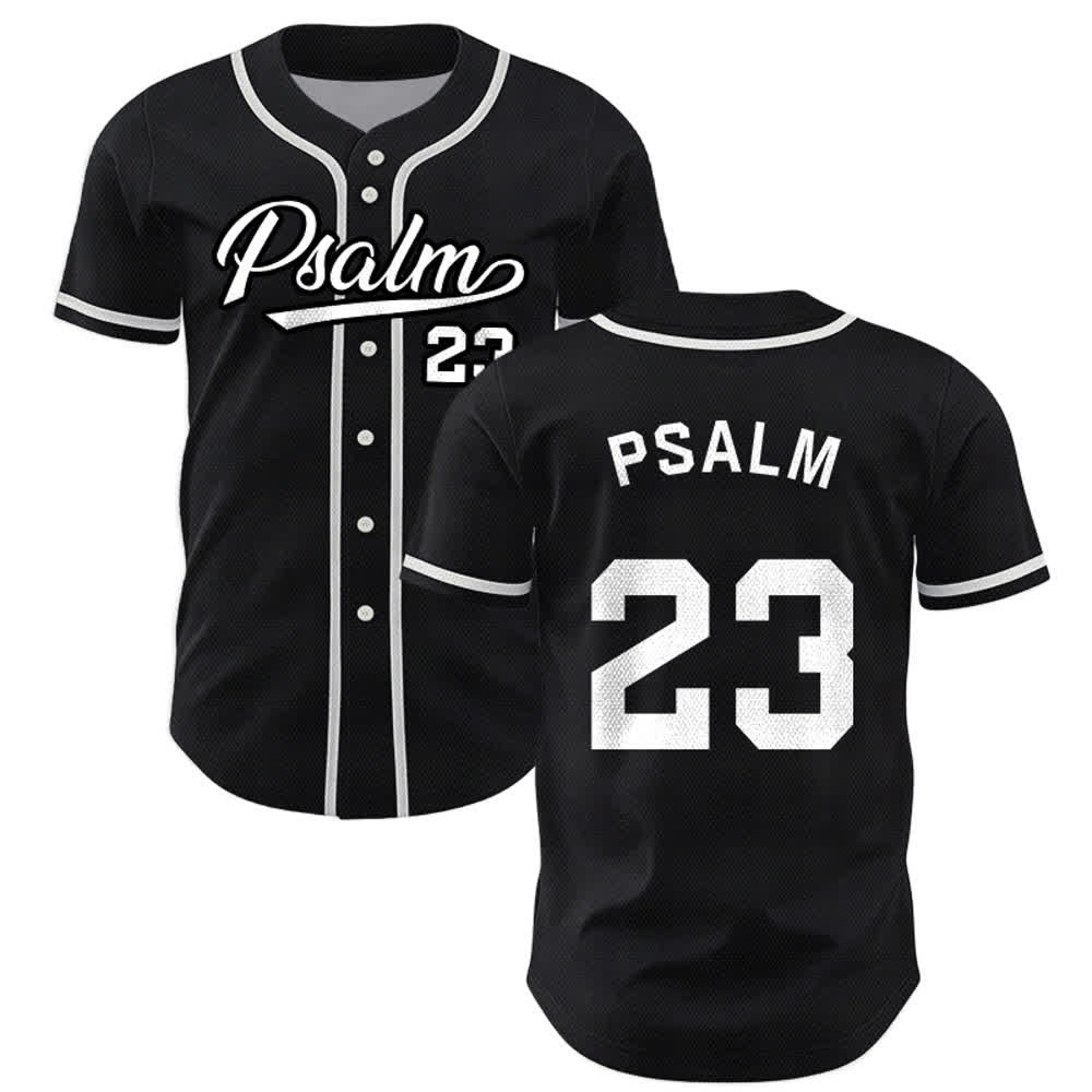 Maillot de baseball unisexe style rétro sport Christianartworkshop Psaume 23 - Noir - 5XL - image 14