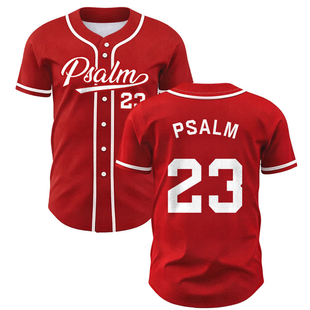 Maillot de baseball unisexe style rétro sport Christianartworkshop Psaume 23 - Rouge - 5XL - image 21