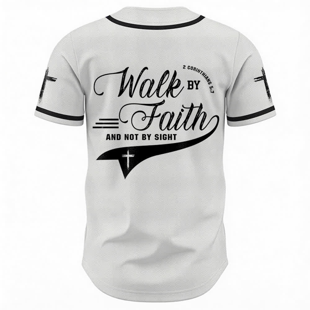 Christianartworkshop 2 Corinthiens 5:7 « Marchez par la foi et non par la vue » Maillot de baseball avec croix - image 9