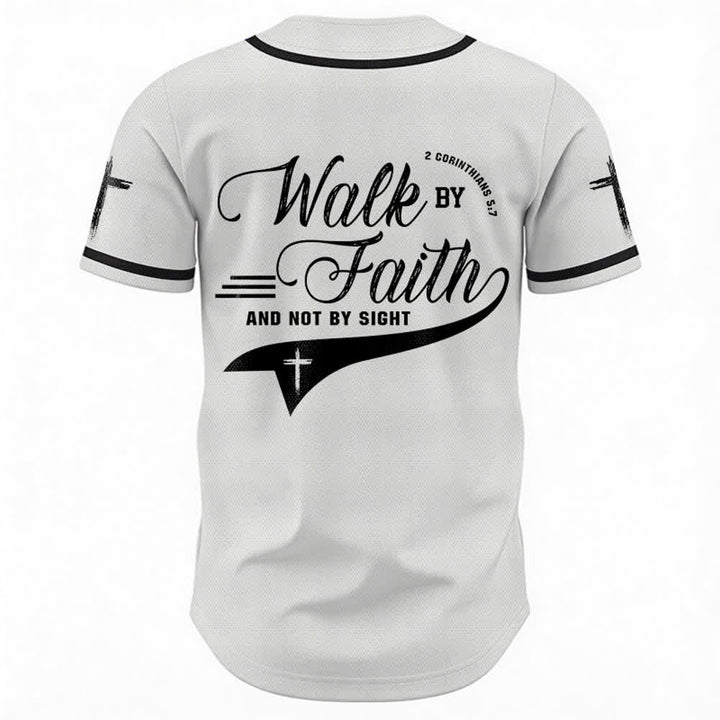 Christianartworkshop 2 Corinthiens 5:7 « Marchez par la foi et non par la vue » Maillot de baseball avec croix - image 9