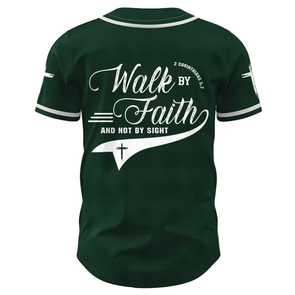 Christianartworkshop 2 Corinthiens 5:7 « Marchez par la foi et non par la vue » Maillot de baseball avec croix - image 51