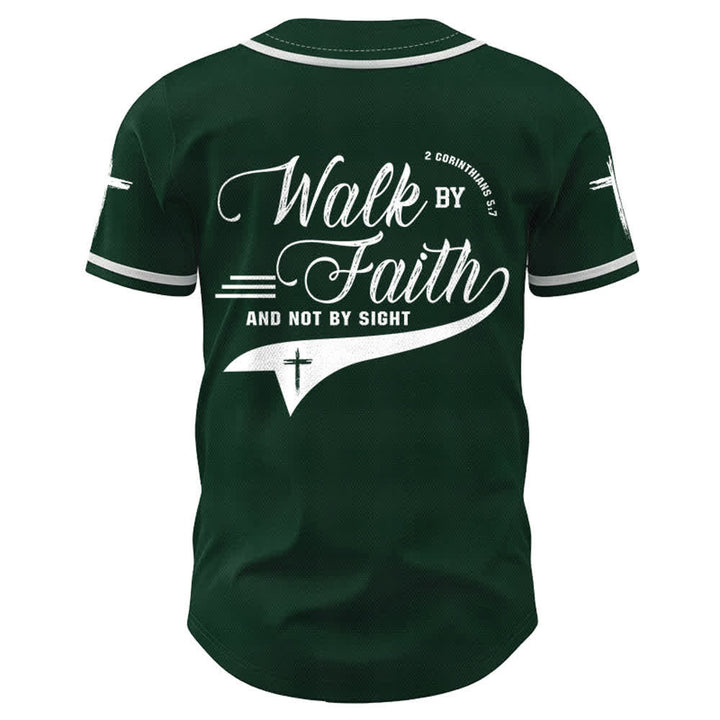 Christianartworkshop 2 Corinthiens 5:7 « Marchez par la foi et non par la vue » Maillot de baseball avec croix - image 51