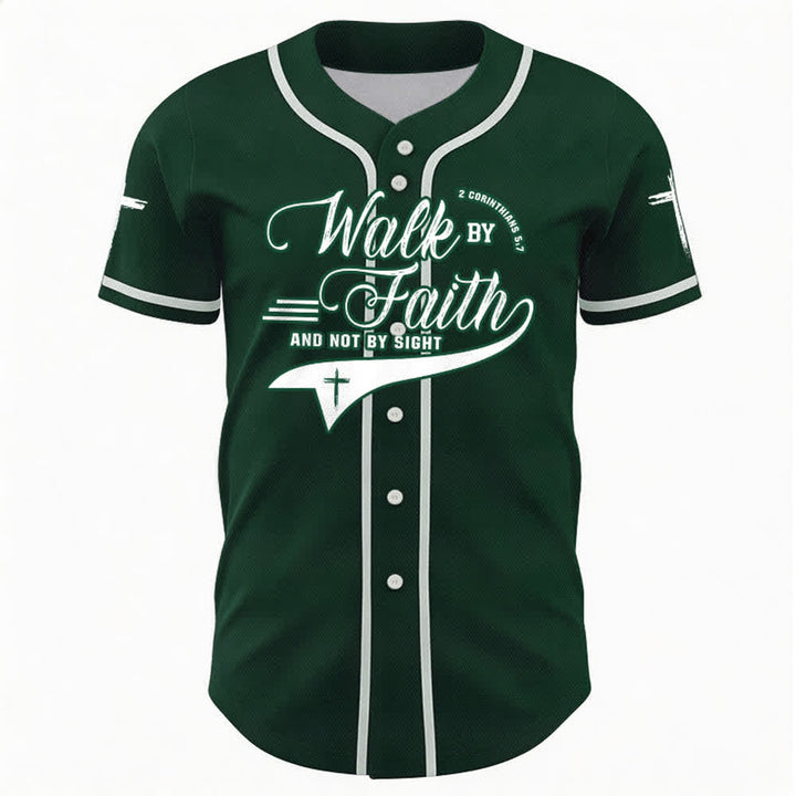 Christianartworkshop 2 Corinthiens 5:7 « Marchez par la foi et non par la vue » Maillot de baseball avec croix - image 50