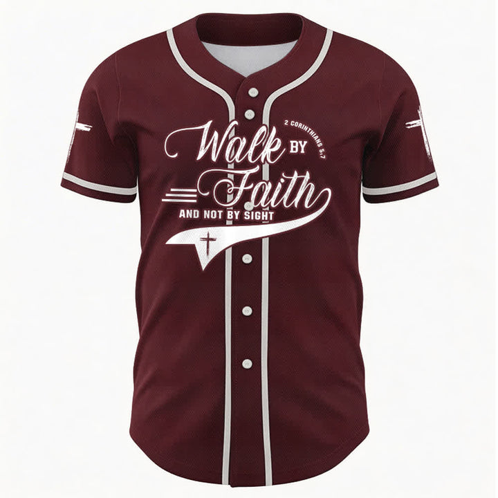 Christianartworkshop 2 Corinthiens 5:7 « Marchez par la foi et non par la vue » Maillot de baseball avec croix - image 36