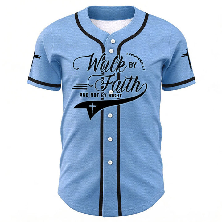 Christianartworkshop 2 Corinthiens 5:7 « Marchez par la foi et non par la vue » Maillot de baseball avec croix - image 43