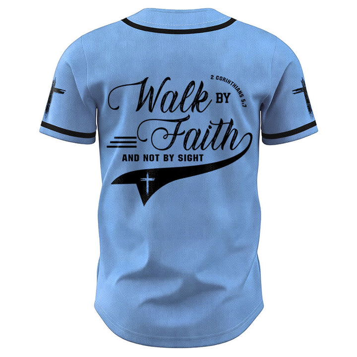 Christianartworkshop 2 Corinthiens 5:7 « Marchez par la foi et non par la vue » Maillot de baseball avec croix - image 44