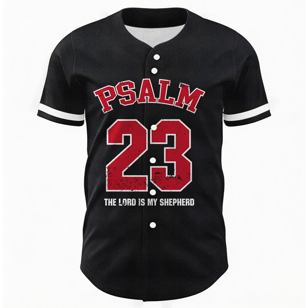 Maillot de baseball Christianartworkshop Psaume 23 Foi : T-shirt de sport dévotionnel « Le Seigneur est mon berger » - image 1