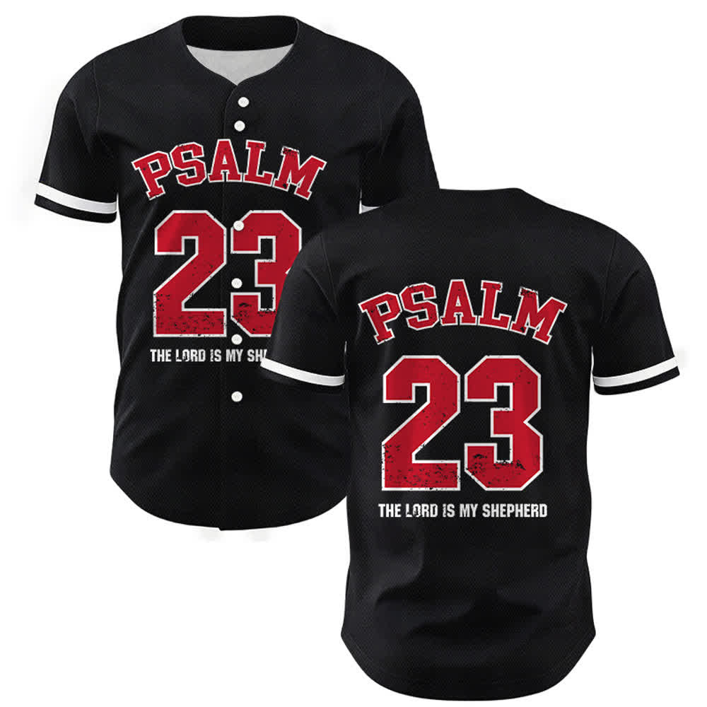Maillot de baseball Christianartworkshop Psaume 23 Foi : T-shirt de sport dévotionnel « Le Seigneur est mon berger » - 5XL - image 0