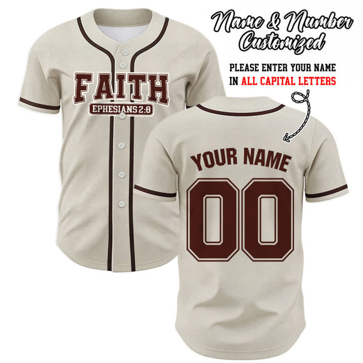Maillot de baseball personnalisé avec nom et numéro Christianartworkshop - Abricot - 5XL - Nom & Numéro personnalisé - image 8