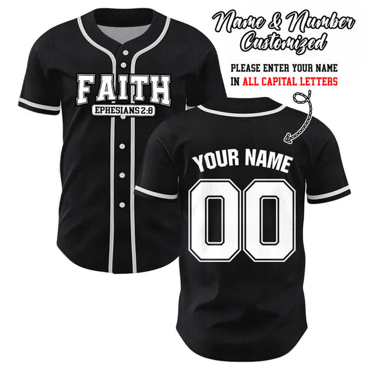 Maillot de baseball personnalisé avec nom et numéro Christianartworkshop - Noir - 5XL - Nom & Numéro personnalisé - image 24