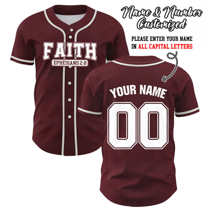Maillot de baseball personnalisé avec nom et numéro Christianartworkshop - Vin - 5XL - Nom & Numéro personnalisé - image 40