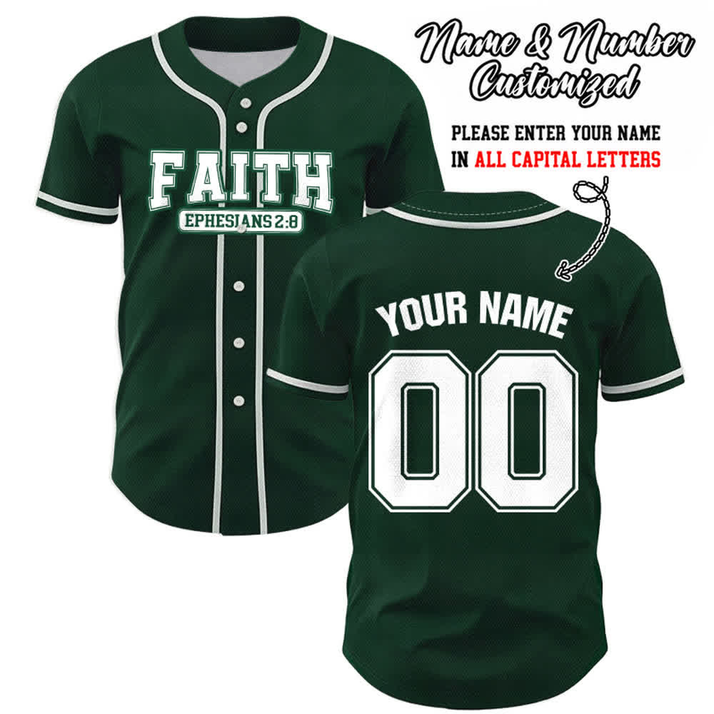 Maillot de baseball personnalisé avec nom et numéro Christianartworkshop - Vert - 5XL - Nom & Numéro personnalisé - image 56