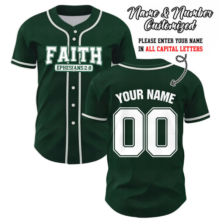 Maillot de baseball personnalisé avec nom et numéro Christianartworkshop - Vert - 5XL - Nom & Numéro personnalisé - image 56